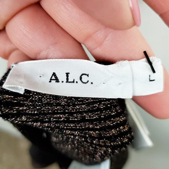 A.L.C. | Metallic Ribbed Cross-Back Chance Sweater - Picture 6 of 7